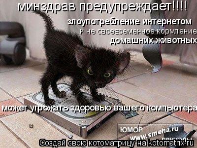 минздрав предупреждает!!!! злоупотребление интернетом и не своевременное кормление домашних животных ... Котоматрица: минздрав предупреждает!!!! злоупотребление интернетом и не своевременное кормление домашних животных может угрожать здоровью вашего комп