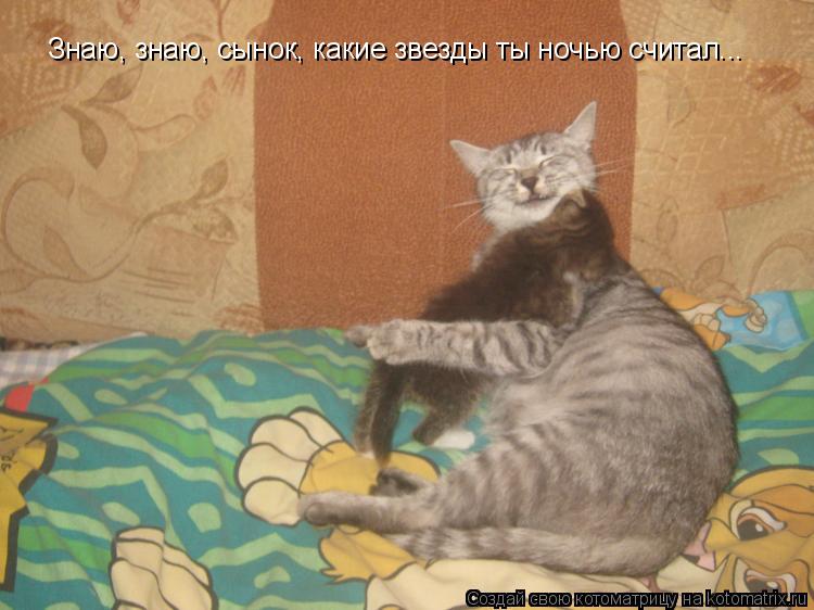 Знаю, знаю, сынок, какие звезды ты ночью считал...... Котоматрица: Знаю, знаю, сынок, какие звезды ты ночью считал...