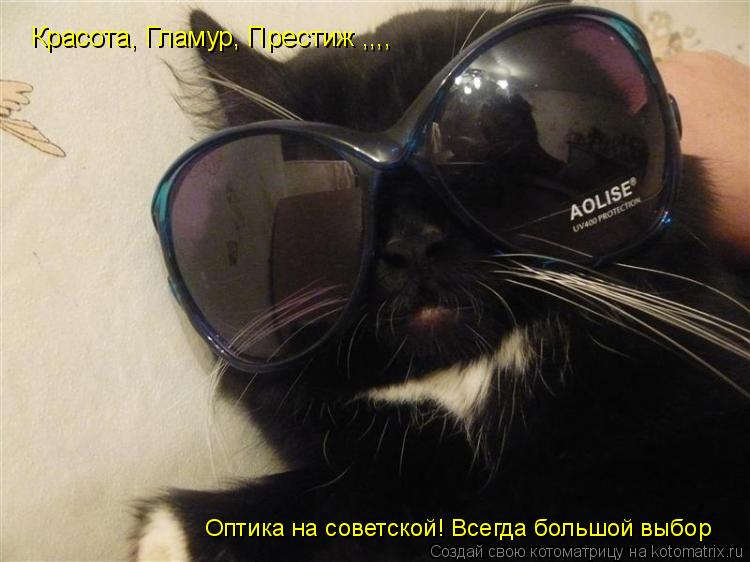 Красота, Гламур, Престиж ,,,, Оптика на советской! Всегда большой выбор... Котоматрица: Красота, Гламур, Престиж ,,,, Оптика на советской! Всегда большой выбор