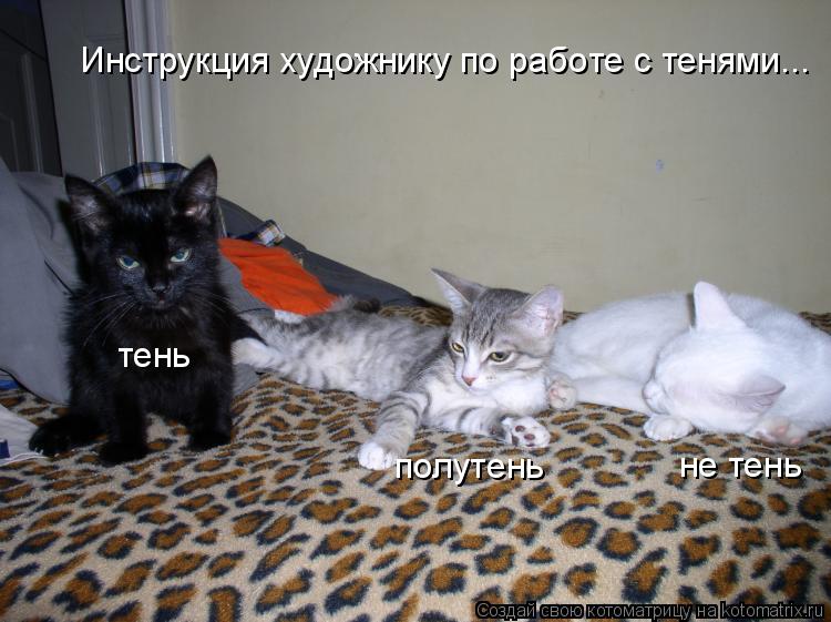 Котоматрица: Инструкция художнику по работе с тенями... тень полутень не тень