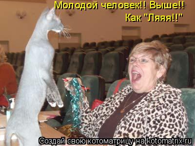 Котоматрица: Молодой человек!! Выше!! Как "Ляяя!!"