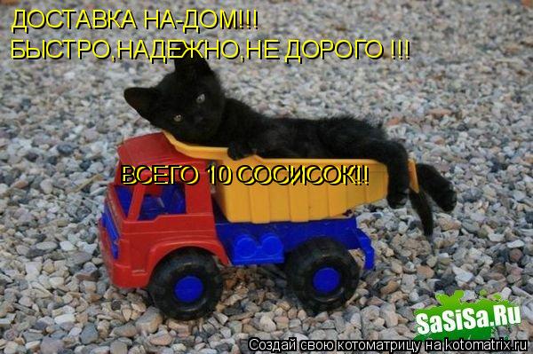 ДОСТАВКА НА-ДОМ!!! БЫСТРО,НАДЕЖНО,НЕ ДОРОГО !!! ВСЕГО 10 СОСИСОК!! ВСЕГО 10 СОСИСОК!!... Котоматрица: ДОСТАВКА НА-ДОМ!!! БЫСТРО,НАДЕЖНО,НЕ ДОРОГО !!! ВСЕГО 10 СОСИСОК!! ВСЕГО 10 СОСИСОК!!