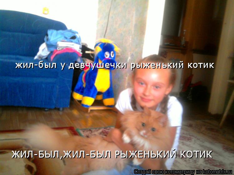 Котоматрица: жил-был у девчушечки рыженький котик ЖИЛ-БЫЛ,ЖИЛ-БЫЛ РЫЖЕНЬКИЙ КОТИК