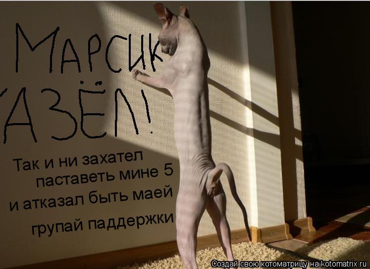 Котоматрица: Так и ни захател  паставеть мине 5 и атказал быть маей групай паддержки