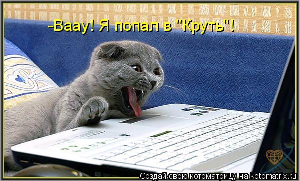 Котоматрица: -Ваау! Я попал в "Круть"!