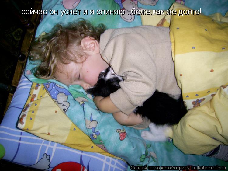Котоматрица: сейчас он уснёт и я слиняю...боже,как же долго!