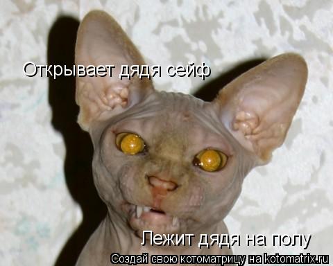 Котоматрица: Открывает дядя сейф Лежит дядя на полу