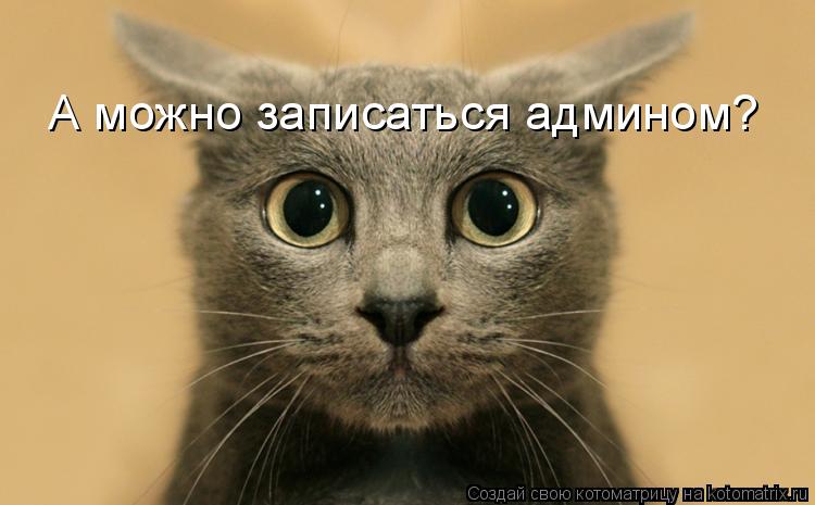 Котоматрица: А можно записаться админом?