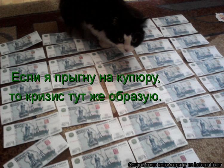 Если я прыгну на купюру, то кризис тут же образую.... Котоматрица: Если я прыгну на купюру, то кризис тут же образую.