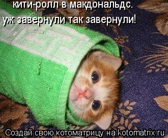 Котоматрица: кити-ролл в макдональдс. уж завернули так завернули!