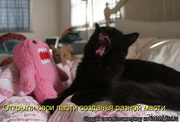 Открыли свои пасти созданья разной масти...... Котоматрица: Открыли свои пасти созданья разной масти...