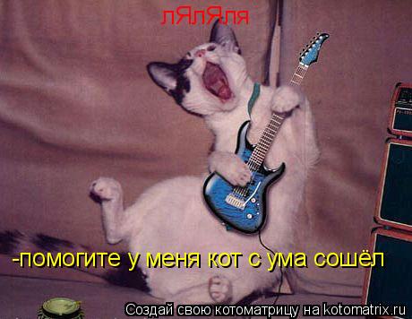 Котоматрица: лЯлЯля  -помогите у меня кот с ума сошёл