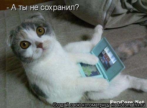 - А ты не сохранил?... Котоматрица: - А ты не сохранил?