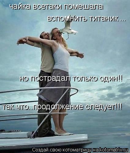 чайка всетаки помешала вспомнить титаник ... но пострадал только один!! так что..продолжение следует... Котоматрица: чайка всетаки помешала вспомнить титаник ... но пострадал только один!! так что..продолжение следует!!!