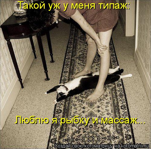 Такой уж у меня типаж: Люблю я рыбку и массаж...... Котоматрица: Такой уж у меня типаж: Люблю я рыбку и массаж...
