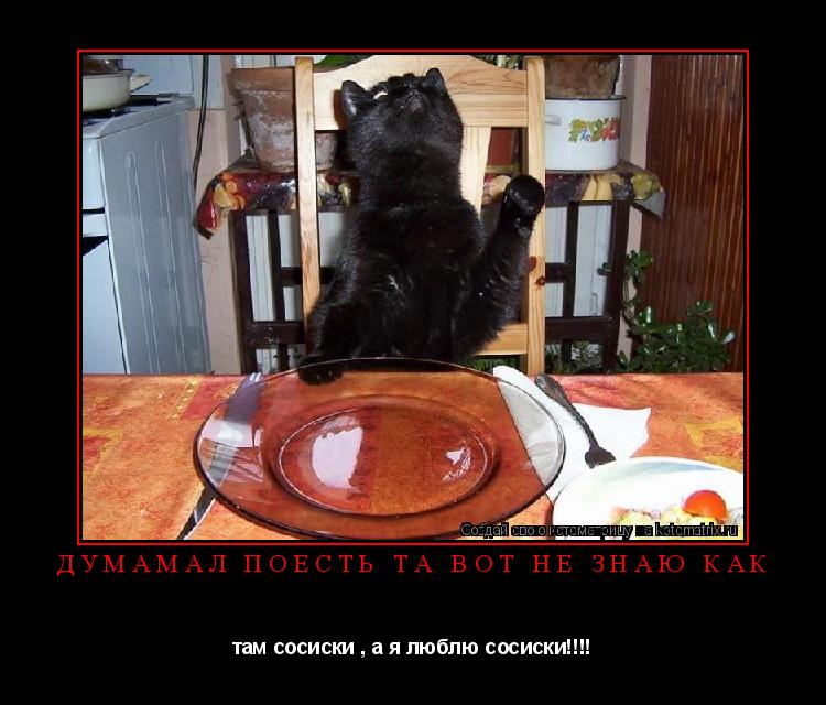 думамал поесть та вот не знаю как там сосиски , а я люблю сосиски!!!!... Котоматрица: думамал поесть та вот не знаю как там сосиски , а я люблю сосиски!!!!