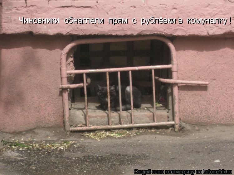 Чиновники обнаглели прям с рублёвки в комуналку !... Котоматрица: Чиновники обнаглели прям с рублёвки в комуналку !
