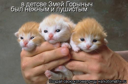 Котоматрица: в детсве Змей Горыныч был нежным и пушистым
