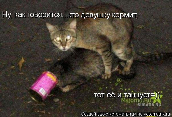 Котоматрица: ну, как говорится.... кто девушку кормит, тот её и танцует=)) Hу, как говорится... тот её и танцует=)) кто девушку кормит,