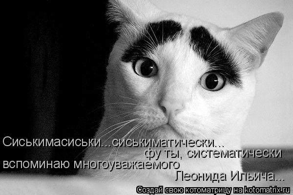 Котоматрица: Сиськимасиськи...сиськиматически...  фу ты, систематически вспоминаю многоуважаемого  Леонида Ильича...