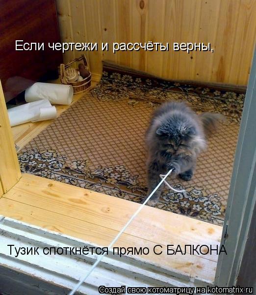 Если чертежи и рассчёты верны, Тузик споткнётся прямо С БАЛКОНА... Котоматрица: Если чертежи и рассчёты верны, Тузик споткнётся прямо С БАЛКОНА