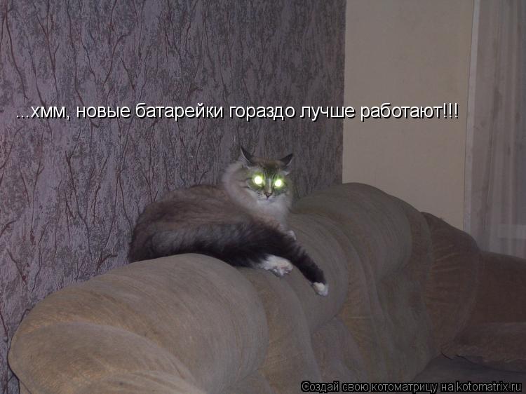 ...хмм, новые батарейки гораздо лучше работают!!!... Котоматрица: ...хмм, новые батарейки гораздо лучше работают!!!