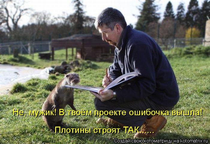 Не, мужик! В твоём проекте ошибочка вышла! Плотины строят ТАК......... Котоматрица: Не, мужик! В твоём проекте ошибочка вышла! Плотины строят ТАК......
