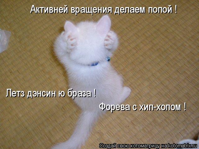 Котоматрица: Активней вращения делаем попой ! Летз дэнсин ю браза ! Форева с хип-хопом !
