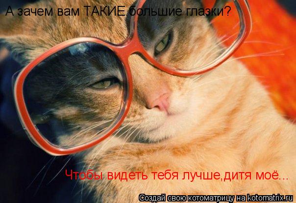 Чтобы видеть тебя лучше,дитя моё... А зачем вам ТАКИЕ большие глазки?... Котоматрица: Чтобы видеть тебя лучше,дитя моё... А зачем вам ТАКИЕ большие глазки?