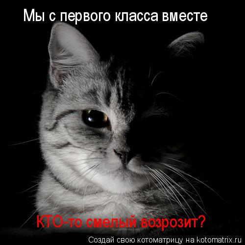 Котоматрица: Мы с первого класса вместе КТО-то смелый возрозит?