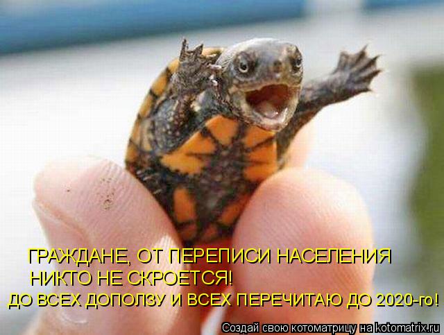 Котоматрица: ГРАЖДАНЕ, ОТ ПЕРЕПИСИ НАСЕЛЕНИЯ  НИКТО НЕ СКРОЕТСЯ! ДО ВСЕХ ДОПОЛЗУ И ВСЕХ ПЕРЕЧИТАЮ ДО 2020-го!