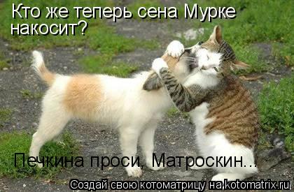 Кто же теперь сена Мурке накосит? Печкина проси, Матроскин...... Котоматрица: Кто же теперь сена Мурке накосит? Печкина проси, Матроскин...