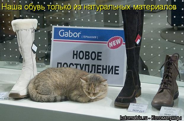 Наша обувь только из натуральных материалов... Котоматрица: Наша обувь только из натуральных материалов