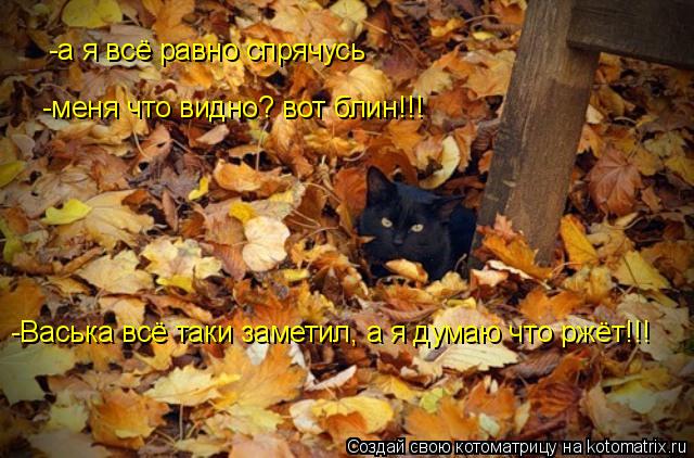 -а я всё равно спрячусь -меня что видно? вот блин!!! -Васька всё таки заметил, а я думаю что ржёт!!!... Котоматрица: -а я всё равно спрячусь -меня что видно? вот блин!!! -Васька всё таки заметил, а я думаю что ржёт!!!