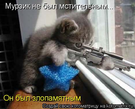 Мурзик не был мстительным... Он был злопамятным... Котоматрица: Мурзик не был мстительным... Он был злопамятным
