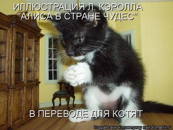 ИЛЛЮСТРАЦИЯ Л. КЭРОЛЛА "АЛИСА В СТРАНЕ ЧУДЕС" В ПЕРЕВОДЕ ДЛЯ КОТЯТ... Котоматрица: ИЛЛЮСТРАЦИЯ Л. КЭРОЛЛА "АЛИСА В СТРАНЕ ЧУДЕС" В ПЕРЕВОДЕ ДЛЯ КОТЯТ
