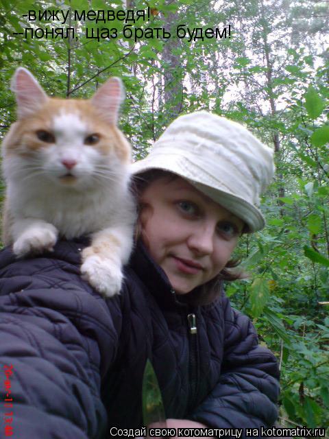 Котоматрица: -вижу медведя! --понял, щаз брать будем!