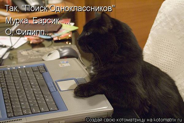 Так, "Поиск Одноклассников" Мурка, Барсик, ... О, Филипп...... Котоматрица: Так, "Поиск Одноклассников" Мурка, Барсик, ... О, Филипп...