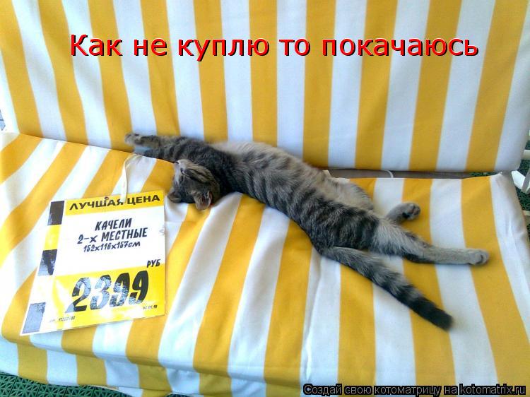Как не куплю то покачаюсь Как не куплю то покачаюсь... Котоматрица: Как не куплю то покачаюсь Как не куплю то покачаюсь