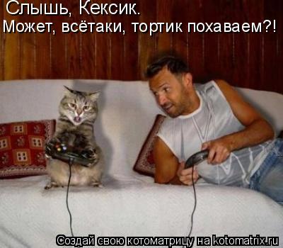 Котоматрица: Слышь, Кексик. Может, всётаки, тортик похаваем?!