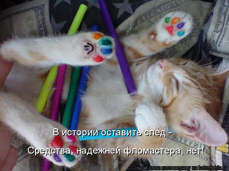 В истории оставить след - Средства, надежней фломастера, нет!... Котоматрица: В истории оставить след - Средства, надежней фломастера, нет!