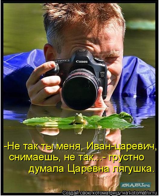 -Не так ты меня, Иван-царевич, снимаешь, не так...- грустно думала Царевна лягушка.... Котоматрица: -Не так ты меня, Иван-царевич, снимаешь, не так...- грустно думала Царевна лягушка.