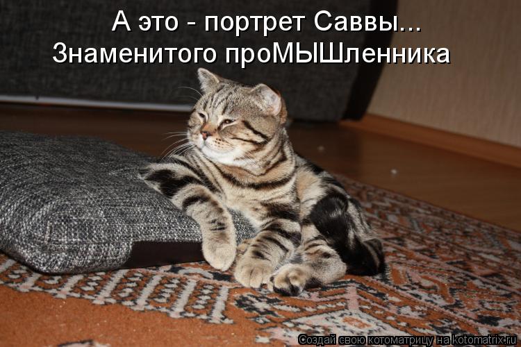 А это - портрет Саввы... Знаменитого проМЫШленника... Котоматрица: А это - портрет Саввы... Знаменитого проМЫШленника