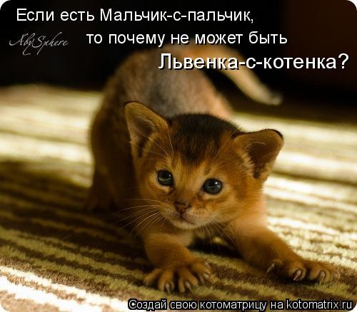 Котоматрица: Если есть Мальчик-с-пальчик, то почему не может быть Львенка-с-котенка?