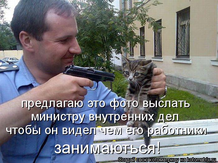 Котоматрица: предлагаю это фото выслать министру внутренних дел чтобы он видел чем его работники занимаються!