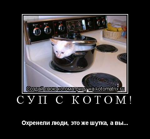 Суп с котом! Охренели люди, это же шутка, а вы...... Котоматрица: Суп с котом! Охренели люди, это же шутка, а вы...