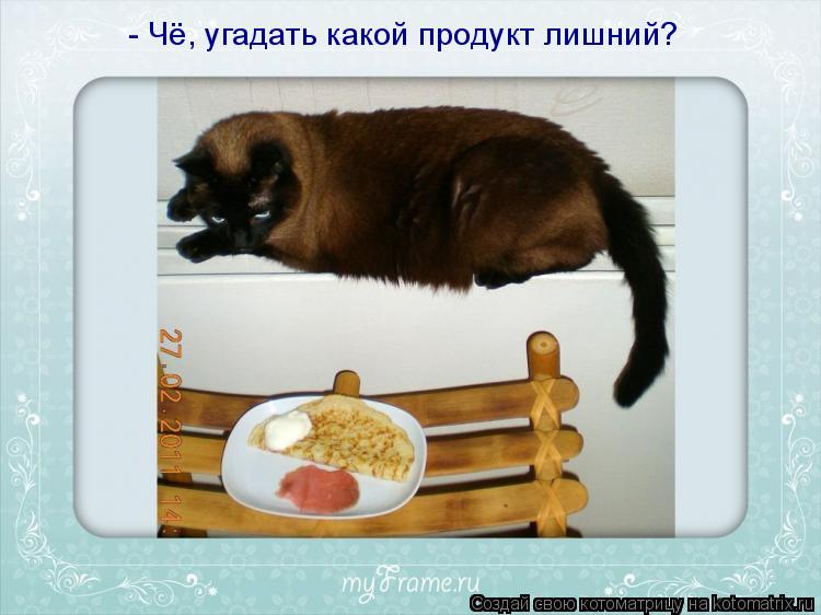 Котоматрица: - Чё, угадать какой продукт лишний?