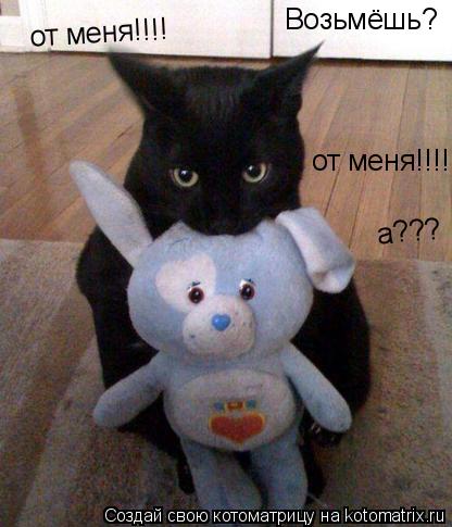 Котоматрица: Возьмёшь? от меня!!!! от меня!!!! а???