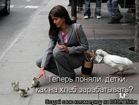 Котоматрица: Теперь поняли, детки,  как на хлеб зарабатывать?