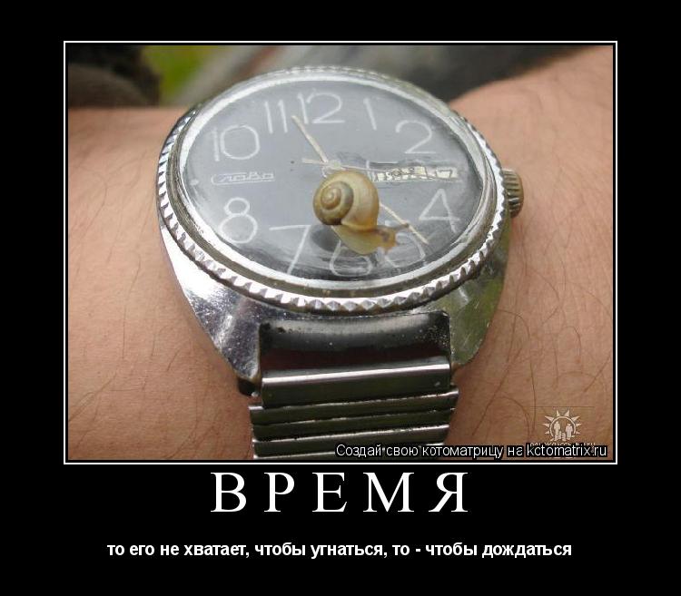 Котоматрица: время то его не хватает, чтобы угнаться, то - чтобы дождаться